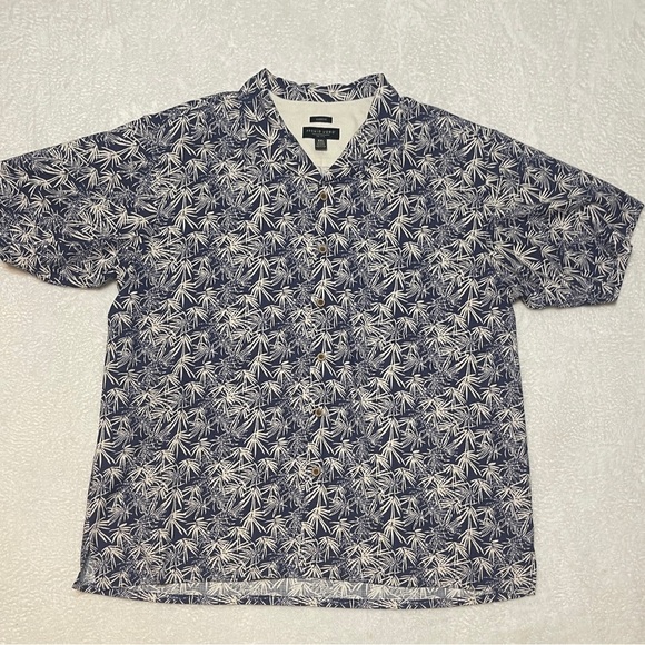 NWT Pronto Uomo Classic Fit Silk Blend Palm Print Button Up Shirt Vacation XXL - Picture 2 of 9